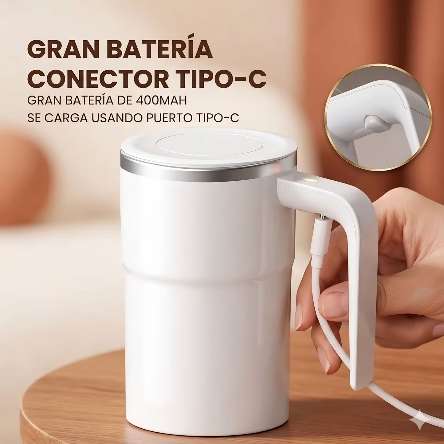 Taza Eléctrica Automezcla / Carga USB