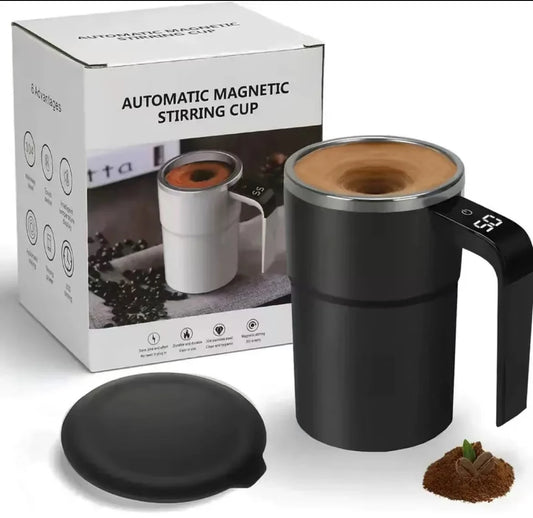 Temperature Display Automatic Stirring Cup, Rechargeable Magnetic Automatic Stirring Coffee Cup, Portable Travel Water Cup